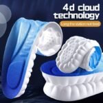 1 Pair 4D Sports Insoles For Men Women, Pu Sole Soft Breathable Shock Absorption Cushion Running Insoles - Image 2
