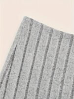 Solid Color Ribbed Bodycon Skirt, Casual High Waist Slim Below Knee Skirt, Women'S Clothing - Image 9