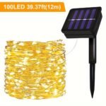 Solar Led String Light -, 8 Modes, White/Warm White/Multicolor Copper Wire Flicker Light - Suitable For Patio, Garden, Christmas, Wedding Decorations - Length 7.0 Meter To 32.0 Meter, Party String | Flicker Light Effect - Image 13