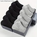 5/10/12 Pairs Unisex Comfort Ankle Socks - Soft Black Polyester Blend, Solid Color Low-Cut Design For Men & Women, Machine Washable, Cute Socks - Image 8