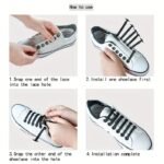 16Pcs Per Pack Of Elastic Silicone Shoelaces With No-Tie Clips, Versatile And Creative Design. - Image 13