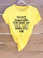 Plus Size Casual Tee, Women'S Plus Letter Print Short Sleeve Round Neck Slight Stretch T-Shirt - Image 8