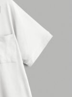 Women'S Casual Lounge Top, Plus Size Solid Short Sleeve V Neck Pocket Patched Basic Sleep T-Shirt - Image 3