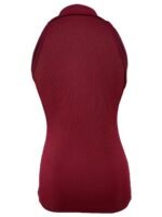 Women'S Sexy Slim Fit Zip-Up Sleeveless Tank Top - Black Stretchy Polyester-Spandex Blend, Stand-Up Collar With Zipper Detail, Lightweight 180Gsm Summer Casual Shirt, Hand Wash Only - Image 6