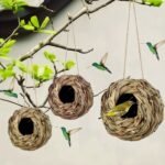 2Pcs/3Pcs/4Pcs Hand Woven Hummingbird Nest House - Perfect For Outdoor Garden And Yard, Ball Shape Design For Comfortable Nesting - Image 8