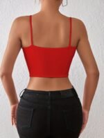 Crop Spaghetti Strap Top, Versatile Backless Cami Top For Summer, Women'S Clothing - Image 7