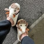 Women'S Cartoon Cute Cow House Slippers, Warm Plush Lined Closed Toe Fuzzy Home Slides, Women'S Comfy Indoor Shoes - Image 8