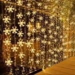 3M Led Snowflake Curtain Lights, Romantic Christmas Curtain String Lights, Fairy String Lights For Wedding Parties Home Bedroom Indoor Decor