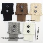 Button Detail Leg Warmers, Crochet Knitted Boot Leg Warmers Socks, Women'S Stockings & Hosiery - Image 5