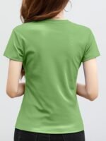 Weka Korean Crew Neck T-Shirt - Solid Color, Medium Stretch, Regular Sleeve, Spring/Summer/Fall, Knit Fabric, Polyester, 180G/M? - Image 6