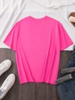Plus Size Letter Print T-Shirt, Casual Crew Neck Short Sleeve Top For Spring & Summer, Women'S Plus Size Clothing - Image 7