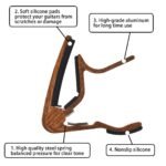 Set Of 2 Guitar Capos, Suitable For Acoustic Guitar, Electric Guitar, Bass, Black And Rosewood - Image 13