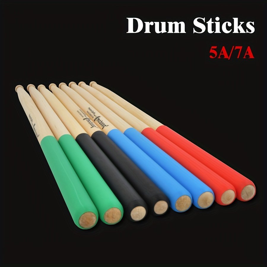 product-Fancyalgo-VirtualModelMatting-b7ea69b75ec0c85c2b1feb5015761ae6.jpg Amishop Premium Maple Drum Sticks 5A/7A - Anti-Slip Grip, Perfect For Electronic & Acoustic Drums, Ideal For Beginners - Image 1