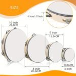 1Pc White Birch Wood Handheld Tambourine, Single Row Metal Jingles, Percussion Musical Instrument For Church, Ktv, Party, Game - No Case Included - Image 2