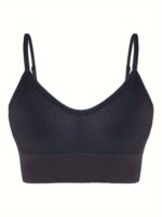 Lianshengfa Women'S Classic Ribbed Yoga Tank Top - Backless Design With Removable Cups, High Support Seamless Workout Bra, High Elasticity For Gym & Outdoor Activities, Solid Color, Sporty Ribbed Texture, Easy Maintenance Clothing - Image 7