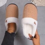 Solid Color Slippers, Casual Slip On Plush Lined Shoes, Comfortable Indoor Home Slippers - Image 14