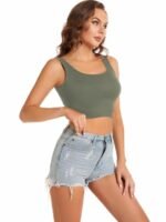 Crop Tank Top, Sleeveless Workout Yoga Casual Top For Summer & Spring, Women'S Clothing - Image 4