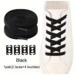 1Pair Elastic Free-Tie Shoelaces, No-Tie Lazy Shoelaces For Sneakers Canvas Shoes - Image 5