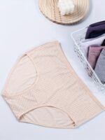4Pcs Women'S Plus Size Underwear - Soft Everyday & Special Occasion Panties, Mid-Rise Coverage, Machine Washable - Bulk Pack (Black, Purple, Pink, Beige) - Elegant Basics For Bras & Outfits, Comfortable Undergarments, Versatile Style, Smooth Texture, Multipack Panties, Casual Attire - Image 2
