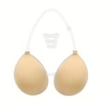 1Pc Ideaccsz Adhesive Strapless Push-Up Bra For Women - Invisible Wireless Lift Silicone & Spandex, Convertible To Halter Neck/Plunge, Hollow Design For Wedding Dresses & Low-Cut Outfits (Nude/Black, A-F Cup), Strapless Bra, Formal Lingerie, Transparent Straps, Comfortable Fit - Image 6