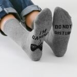 1/3 Pairs Men'S 'Do Not Disturb I'M Gaming' Print Crew Socks, Funny Comfy Breathable Casual Thermal Socks, Winter & Autumn - Image 2