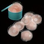 10Pcs Reusable Silicone Breast Lift Nipple Covers - Invisible Adhesive Strapless Backless Stick-On Bras With Iron Box Storage, Soft Pink, Hand/Dry Clean Only