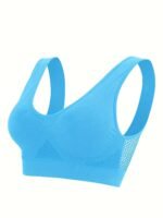 Women'S Seamless Wireless Push-Up Bra With Removable Pads - Medium Support Comfort Bralette Vest, Breathable Mesh & Cut-Out Details, No Underwire For Casual Attire, Strapless Push Up Bra, Sports Bralette, Versatile Fashion, Soft Fabric Construction - Image 5