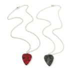 1Pc Acrylic Red Heart Eddie Munson Guitar Pick Necklace - Image 4