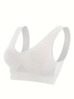 Women'S Seamless Wireless Push-Up Bra With Removable Pads - Medium Support Comfort Bralette Vest, Breathable Mesh & Cut-Out Details, No Underwire For Casual Attire, Strapless Push Up Bra, Sports Bralette, Versatile Fashion, Soft Fabric Construction - Image 4