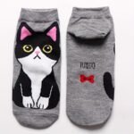 5 Pairs Cartoon Cat Print Socks, Cute & Breathable Ankle Socks, Women'S Stockings & Hosiery - Image 2