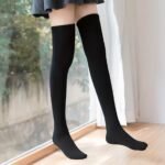 Simple Solid Thigh High Socks, College Style All-Match Over The Knee Socks, Women'S Stockings & Hosiery - Image 9