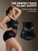 1Pc High-Waist Tummy Control Shaping Panties With Cross-Compression Design - Seamless, No-Show Underwear For Women, Nylon & Elastane Blend, Machine Washable, Elegant Solid Color, Slimming Fit For Belly & Hips, Waist Slimming Panties|Crosscompression Panties|Before After Comparison, Tummy Control Underwear - Image 5