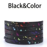 1 Pair Ink Splashing Lazy Free Tie Elastic Shoelaces, Elastic Multicolor Shoelaces With 4Pcs Metal Press Buckles - Image 16