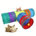 3-In-1 Cat Tunnel & Interactive Tunnel System With Folding Design - Heavy-Duty Cat Tree Tube With Multi-Color Options (Green, Blue, Yellow, Red, Purple, Black, White, Grey, Beige) - / Cat Toy For Hunting Instincts, Hide & Seek, Multi-Color Tunnel For - Image 4