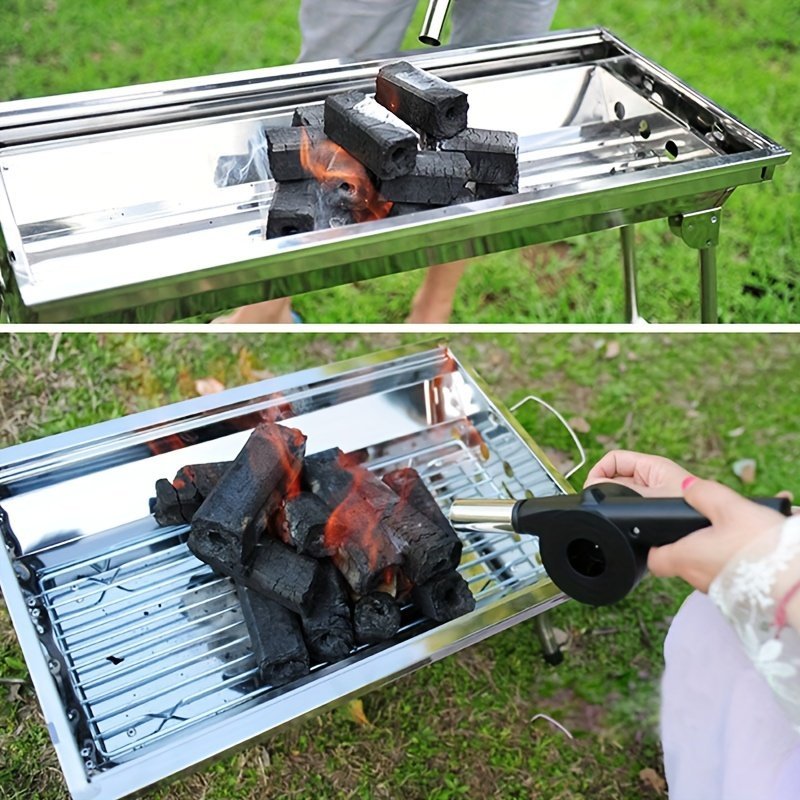 product-Fancyalgo-VirtualModelMatting-c11c5b3c08cfbe4db364fc321df4f580.jpg Portable Manual Bbq Blower - Handheld Grill Fan For Outdoor Cooking, Durable Plastic Construction - Image 1