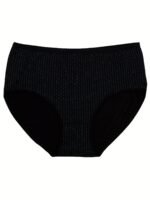 4 Pack Plus Size Simple Underwear Set, Women'S Plus Pin Print Medium Stretch Underwear Four Piece Set - Image 4