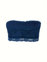 Plus Size Sexy Tube Bra, Women'S Plus Solid High Stretch Lace Strapless Bandeau Tube Bra - Image 10