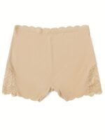 1Pc Lace Stitching Boyshort Panties, Soft & Comfortable Scallop Trim Bow Tie Panties, Women'S Lingerie & Underwear - Image 7