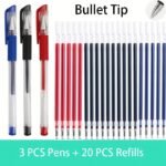 23Pcs Large Capacity Gel Pens - Smooth 0.5Mm Tip, Black, Blue And Red Ink Colored Ballpoint Pens Kawaii Pens Student Office Stationery School Supplies. - Image 9