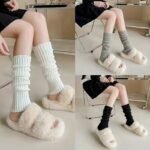 Cozy Leg Warmers For Women - Soft White Ribbed Cuff, Fluffy Fleece-Lined, Perfect For Cold Weather, Versatile With Jk Style, Winter Accessories|Ribbed Texture|Soft Material - Image 9