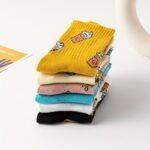 6 Pairs Women'S Fashion Creative Food Print Short Socks - Playful Burger, Donut & Coffee Cup Designs, Vibrant Colors, Soft Breathable Fabric, Machine Washable For Casual Casual Attire, Food Socks, Quirky Outfits, Fun Patterns, Comfortable Fit, Sock Collectors - Image 8