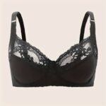Plus Size Sexy Bra, Women'S Plus Comfort Floral Lace Underwire Hook & Eye Soft Bra