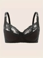 Plus Size Sexy Bra, Women'S Plus Comfort Floral Lace Underwire Hook & Eye Soft Bra