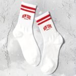 One Pair Of Women'S Striped Trendy Mid-Calf Socks Suitable For Sports, Casual Comfortable Breathable Long Socks - Image 2