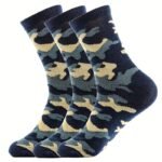 3 Pairs Of Men'S Camouflage Compression Socks, Comfy Breathable Socks For Outdoor Wearing All Seasons Wearing - Image 9