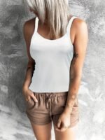 Women'S Casual Crew Neck Tank Top - Solid Color Ribbed, Sleeveless Design, Versatile For Layering Or Standalone Outfits, Spring/Summer/Fall Fashion Essential, Summer Tank Tops - Image 10
