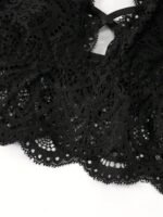 Plus Size Wedding Sexy Bra, Women'S Plus Floral Lace Crisscross Front Scalloped Trim Bralette - Image 4