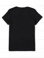 Rhinestone Letter Print Crew Neck T-Shirt, Casual Short Sleeve T-Shirt For Spring & Summer, Women'S Clothing - Image 5