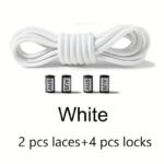 1Pair Tieless Elastic Shoe Laces, No Tie Shoelaces For Sneakers Casual Shoes Skate Shoes - Image 3