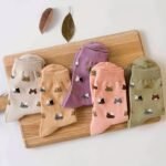 5 Pairs Women'S Socks - Cute Cat Face Design, Pastel Candy Colors, Soft Short Socks For Autumn/Winter, Elegant Japanese-Style Animal Pattern, Hand Wash/Dry Clean, Cute Socks, Cozy Home Wear, Winter Warm Socks, Playful Sock Designs, Comfortable Sock Material - Image 3
